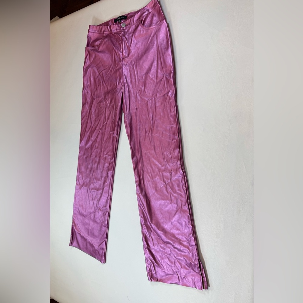 Strut and Bolt shimmer pink pants medium vent, futuristic cyberpunk (bin JJ21)